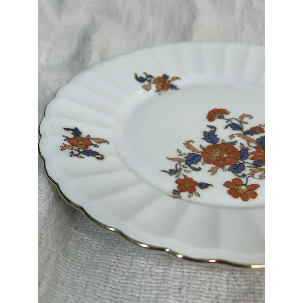 Wurttemberg Germany Plates Early 1900s Set of 2 Multicolor Floral Fluted Antique